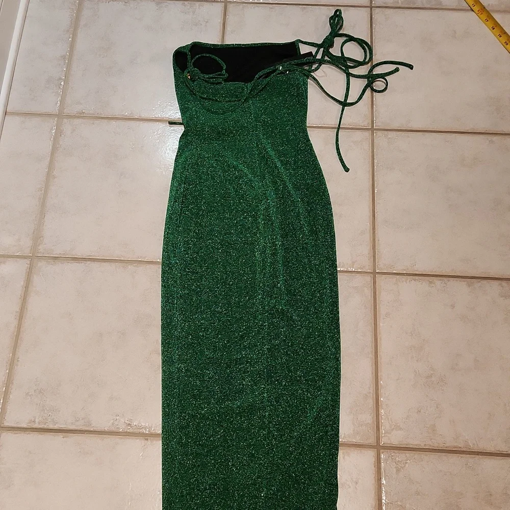 Fashion Nova Sparkling Green Midi Dress - Picture 12 of 12